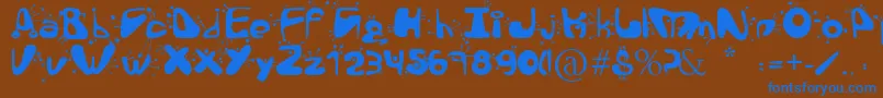 AlienLanguage-Schriftart – Blaue Schriften auf braunem Hintergrund
