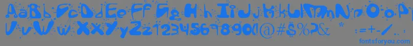 AlienLanguage-fontti – siniset fontit harmaalla taustalla