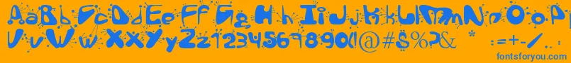 AlienLanguage Font – Blue Fonts on Orange Background