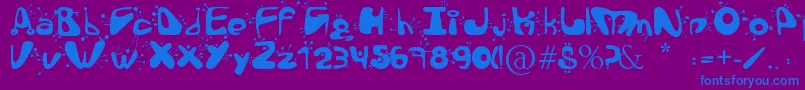 AlienLanguage Font – Blue Fonts on Purple Background