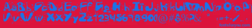 AlienLanguage Font – Blue Fonts on Red Background