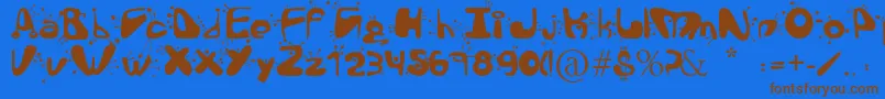 Czcionka AlienLanguage – brązowe czcionki na niebieskim tle