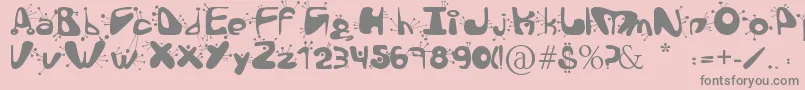 AlienLanguage Font – Gray Fonts on Pink Background