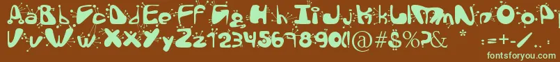 AlienLanguage Font – Green Fonts on Brown Background