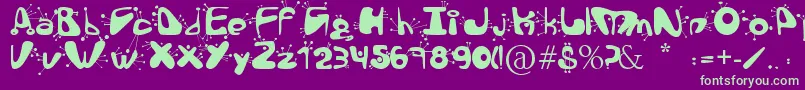 AlienLanguage Font – Green Fonts on Purple Background