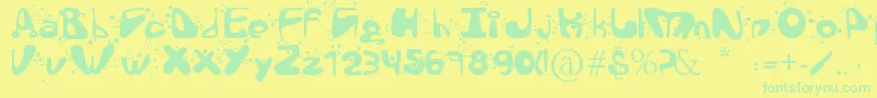 More about AlienLanguage Font AlienLanguage Font – Green Fonts on Yellow Background