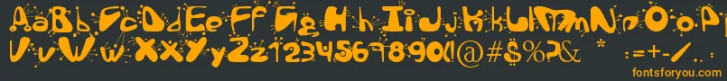 AlienLanguage Font – Orange Fonts on Black Background