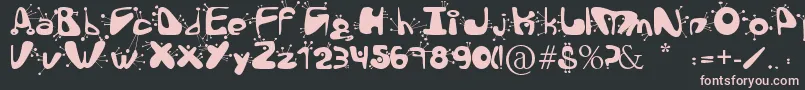 AlienLanguage Font – Pink Fonts on Black Background