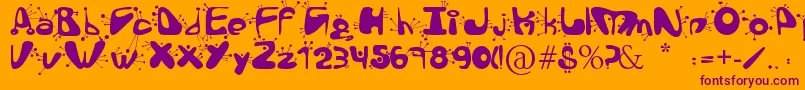 AlienLanguage Font – Purple Fonts on Orange Background