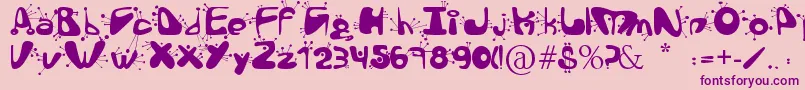 AlienLanguage Font – Purple Fonts on Pink Background