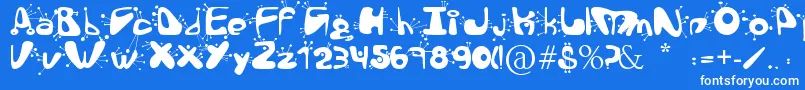 AlienLanguage Font – White Fonts on Blue Background