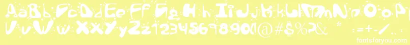 AlienLanguage Font – White Fonts on Yellow Background