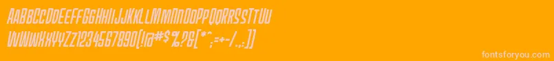 Mecheffects1bbItal-Schriftart – Rosa Schriften auf orangefarbenem Hintergrund