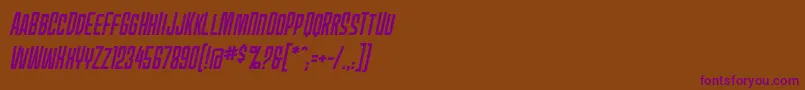 Mecheffects1bbItal Font – Purple Fonts on Brown Background