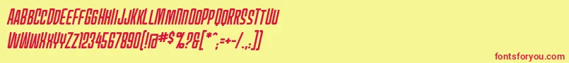 Mecheffects1bbItal Font – Red Fonts on Yellow Background