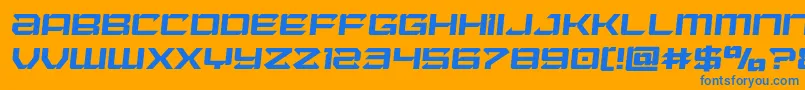 Fonte Laserwolfsemital – fontes azuis em um fundo laranja
