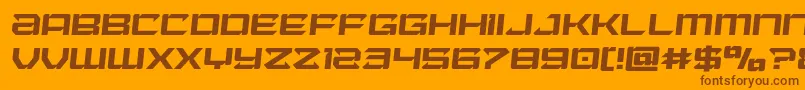 Laserwolfsemital-Schriftart – Braune Schriften auf orangefarbenem Hintergrund