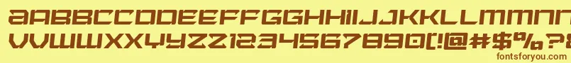 フォントLaserwolfsemital – 茶色の文字が黄色の背景にあります。