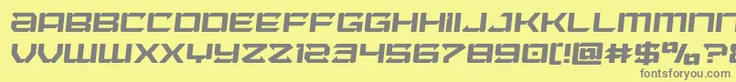 フォントLaserwolfsemital – 黄色の背景に灰色の文字