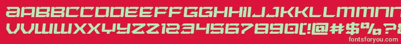 Czcionka Laserwolfsemital – zielone czcionki na czerwonym tle