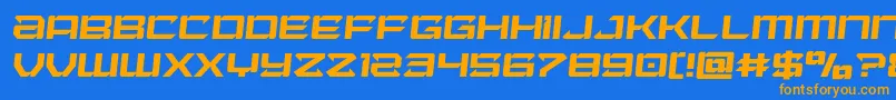 Laserwolfsemital-Schriftart – Orangefarbene Schriften auf blauem Hintergrund