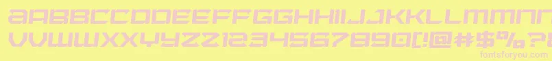 Laserwolfsemital-Schriftart – Rosa Schriften auf gelbem Hintergrund