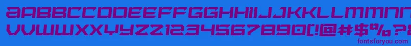 フォントLaserwolfsemital – 紫色のフォント、青い背景