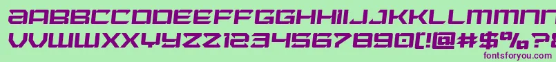 Laserwolfsemital-Schriftart – Violette Schriften auf grünem Hintergrund