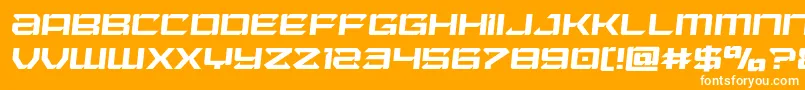 Laserwolfsemital-Schriftart – Weiße Schriften auf orangefarbenem Hintergrund