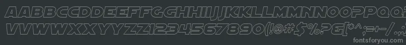 SfDistantGalaxyOutlineItalic Font – Gray Fonts on Black Background