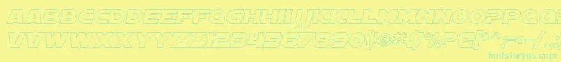 SfDistantGalaxyOutlineItalic Font – Green Fonts on Yellow Background