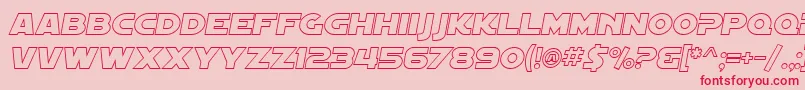 SfDistantGalaxyOutlineItalic Font – Red Fonts on Pink Background