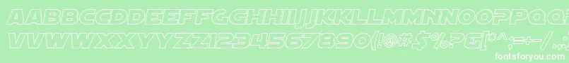 SfDistantGalaxyOutlineItalic Font – White Fonts on Green Background