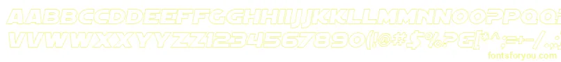 SfDistantGalaxyOutlineItalic Font – Yellow Fonts on White Background