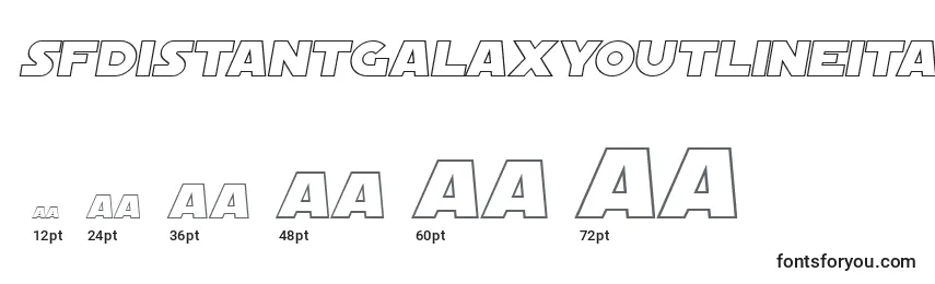Größen der Schriftart SfDistantGalaxyOutlineItalic