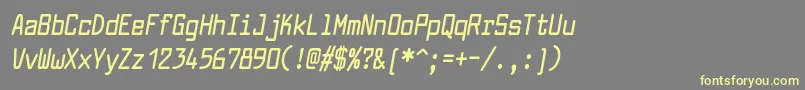 LarabiefontcondensedBolditalic Font – Yellow Fonts on Gray Background