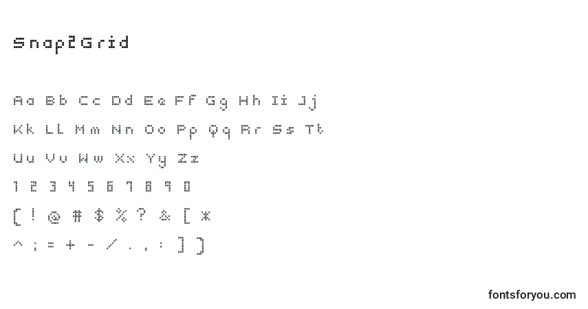Schriftart Snap2Grid – Alphabet, Zahlen, spezielle Symbole
