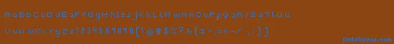 Snap2Grid-Schriftart – Blaue Schriften auf braunem Hintergrund