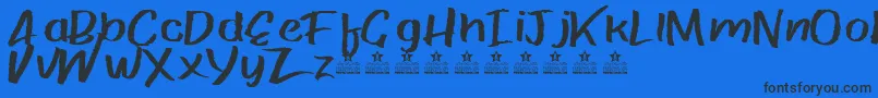 PaperRibRegPersonalUse Font – Black Fonts on Blue Background