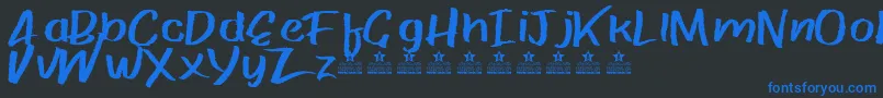 PaperRibRegPersonalUse Font – Blue Fonts on Black Background