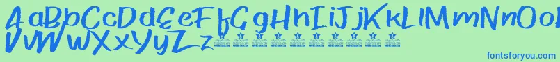 PaperRibRegPersonalUse Font – Blue Fonts on Green Background