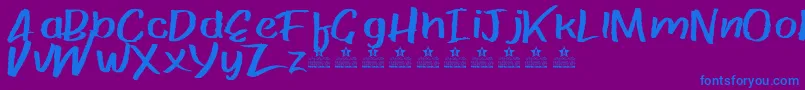 PaperRibRegPersonalUse Font – Blue Fonts on Purple Background