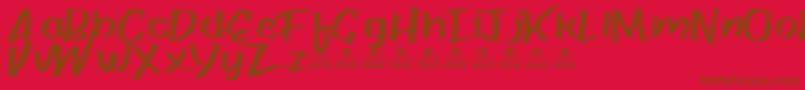 Weitere Informationen zur PaperRibRegPersonalUse-Schriftart PaperRibRegPersonalUse-Schriftart – Braune Schriften auf rotem Hintergrund