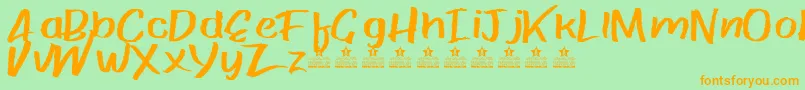PaperRibRegPersonalUse Font – Orange Fonts on Green Background