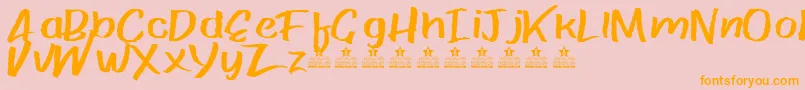 PaperRibRegPersonalUse Font – Orange Fonts on Pink Background