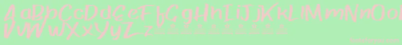 PaperRibRegPersonalUse Font – Pink Fonts on Green Background