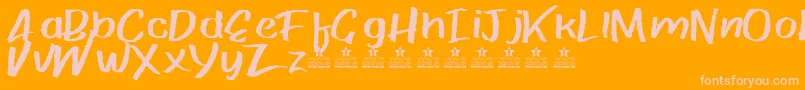 PaperRibRegPersonalUse Font – Pink Fonts on Orange Background