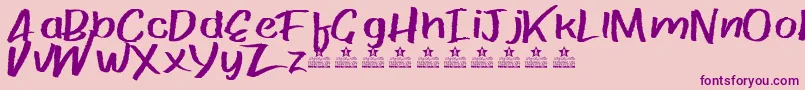 PaperRibRegPersonalUse Font – Purple Fonts on Pink Background