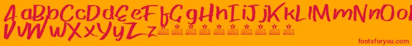 PaperRibRegPersonalUse Font – Red Fonts on Orange Background