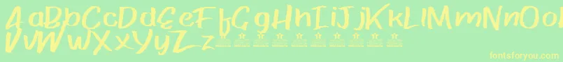 PaperRibRegPersonalUse Font – Yellow Fonts on Green Background